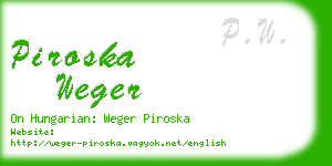 piroska weger business card
